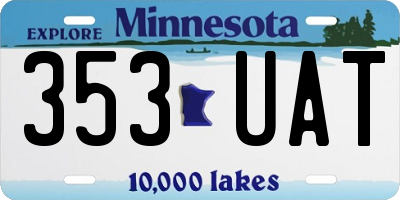 MN license plate 353UAT