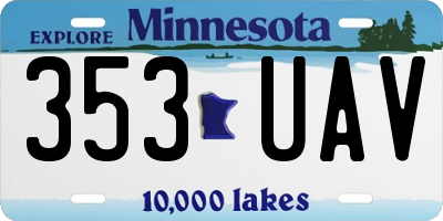MN license plate 353UAV