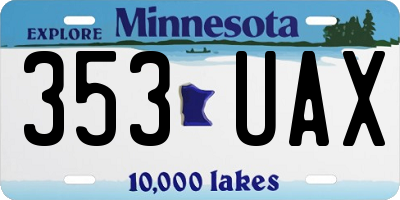 MN license plate 353UAX