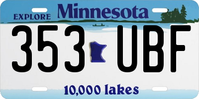 MN license plate 353UBF