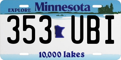 MN license plate 353UBI