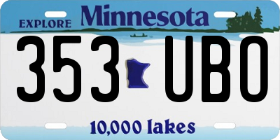 MN license plate 353UBO