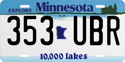 MN license plate 353UBR