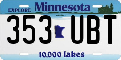 MN license plate 353UBT