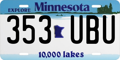 MN license plate 353UBU