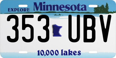 MN license plate 353UBV