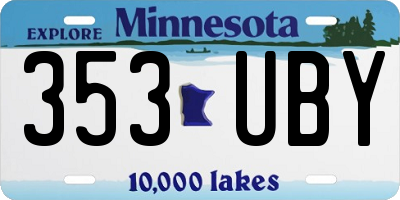 MN license plate 353UBY