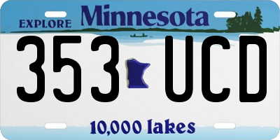 MN license plate 353UCD