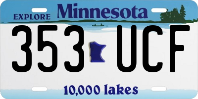 MN license plate 353UCF