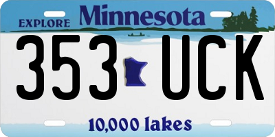 MN license plate 353UCK