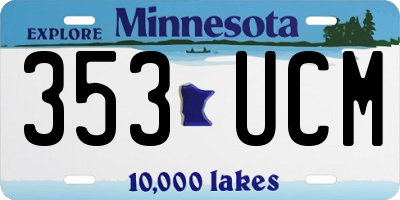 MN license plate 353UCM