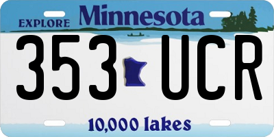 MN license plate 353UCR