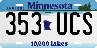 MN license plate 353UCS