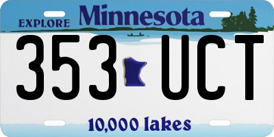 MN license plate 353UCT