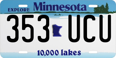 MN license plate 353UCU