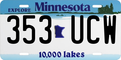 MN license plate 353UCW