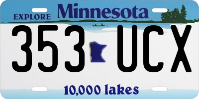 MN license plate 353UCX