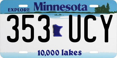 MN license plate 353UCY