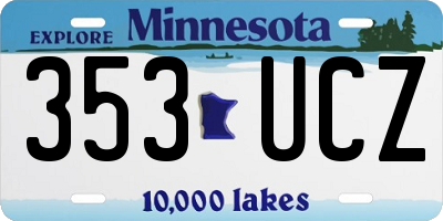 MN license plate 353UCZ