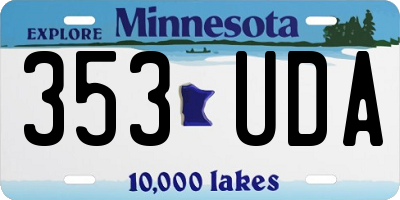 MN license plate 353UDA