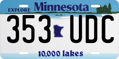 MN license plate 353UDC