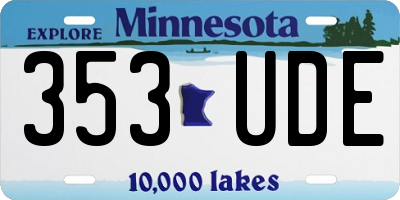 MN license plate 353UDE