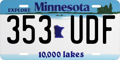 MN license plate 353UDF