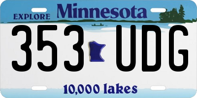 MN license plate 353UDG