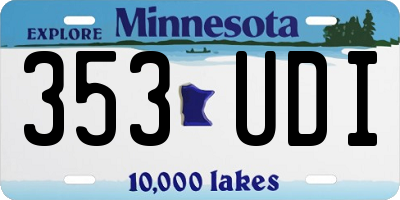 MN license plate 353UDI