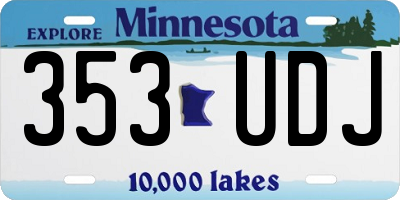 MN license plate 353UDJ