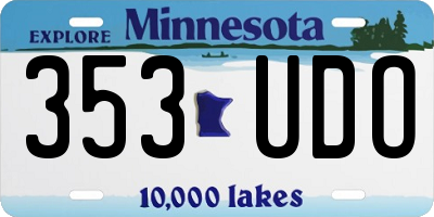 MN license plate 353UDO