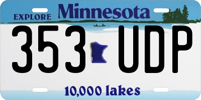 MN license plate 353UDP