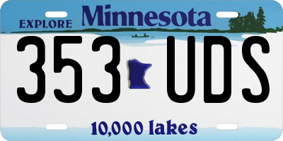 MN license plate 353UDS