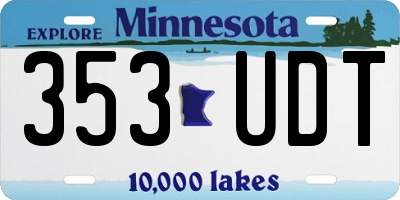 MN license plate 353UDT