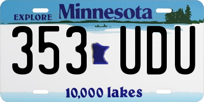 MN license plate 353UDU