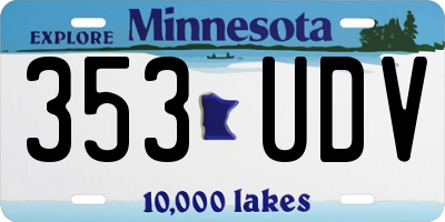 MN license plate 353UDV