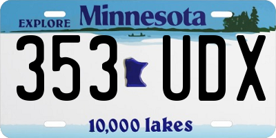 MN license plate 353UDX