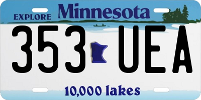 MN license plate 353UEA