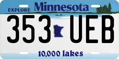 MN license plate 353UEB