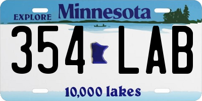 MN license plate 354LAB