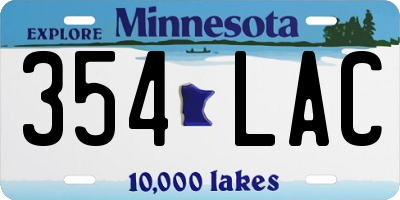 MN license plate 354LAC