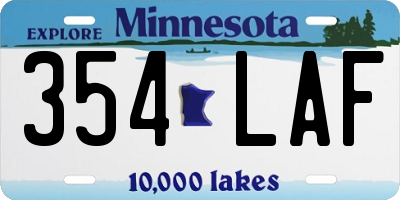 MN license plate 354LAF