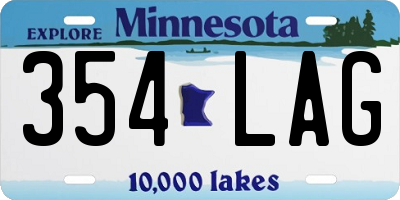 MN license plate 354LAG