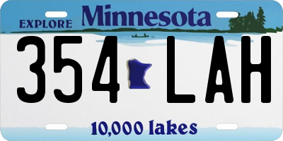 MN license plate 354LAH