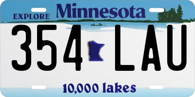 MN license plate 354LAU