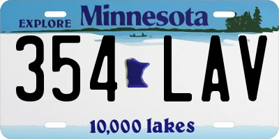 MN license plate 354LAV