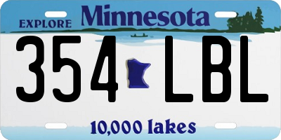 MN license plate 354LBL