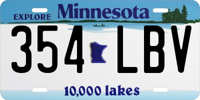 MN license plate 354LBV