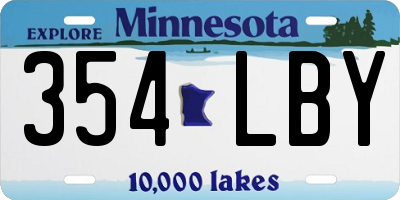 MN license plate 354LBY