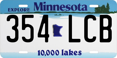 MN license plate 354LCB